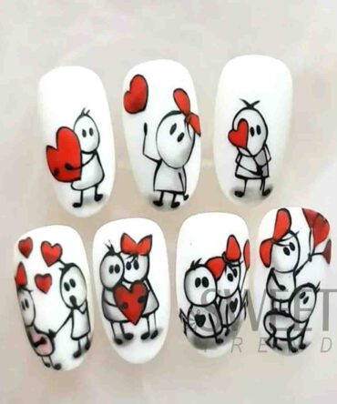 DoryBox - 3D Valentines Lover Stickers For Manicure Cute Cartoon Romantic Letter