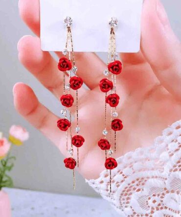 DoryBox - Earrings Alloy Rhinestone Long Tassels Elegant Temperament Eardrop